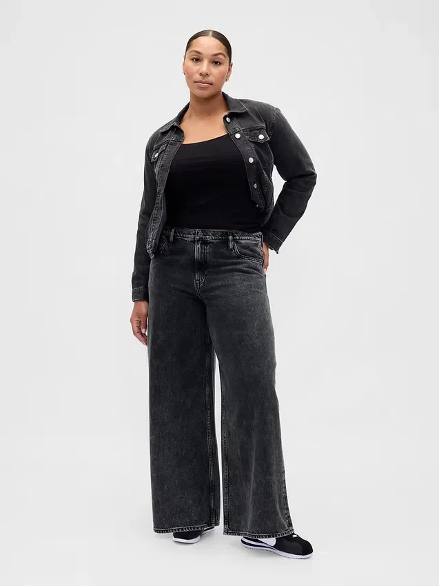 Mid-rise ultrazachte baggy Jeans
