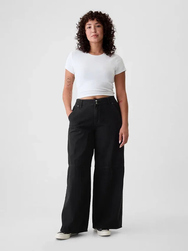 Mid-rise ultrazachte baggy Jeans