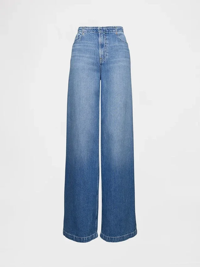 Mid-rise ultrazachte baggy Jeans