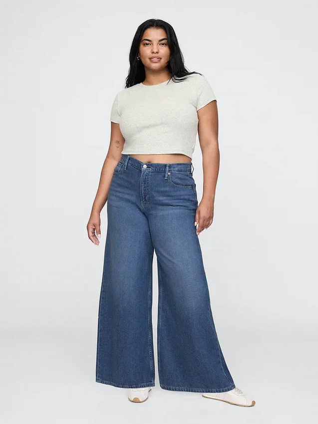 Mid-rise ultrazachte baggy Jeans