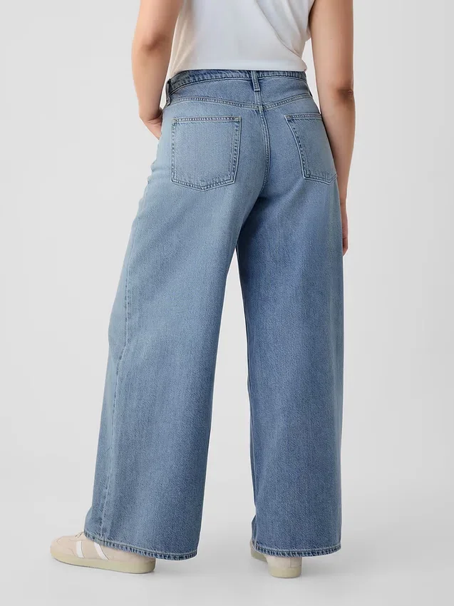 Mid-rise ultrazachte baggy Jeans