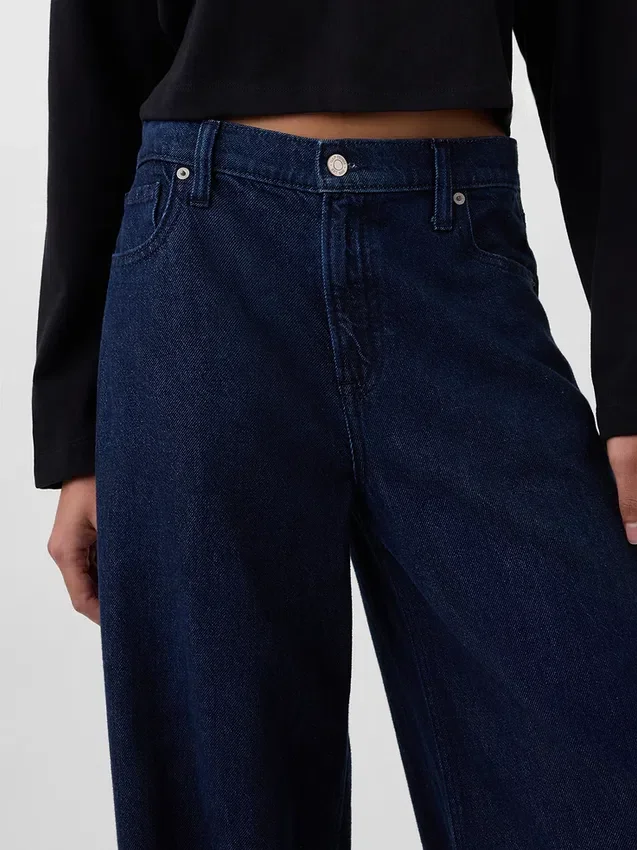 Mid-rise ultrazachte baggy Jeans