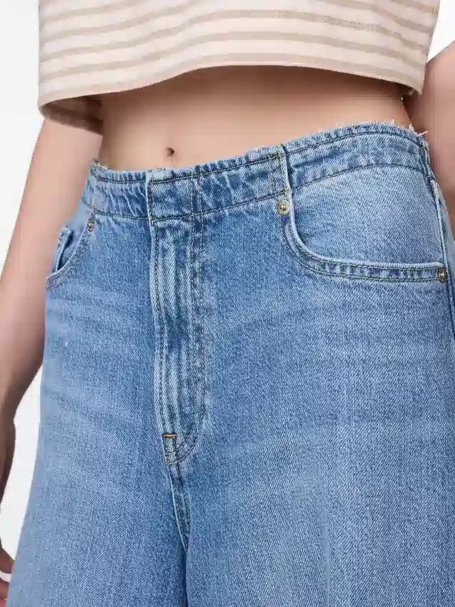 Mid-rise ultrazachte baggy Jeans