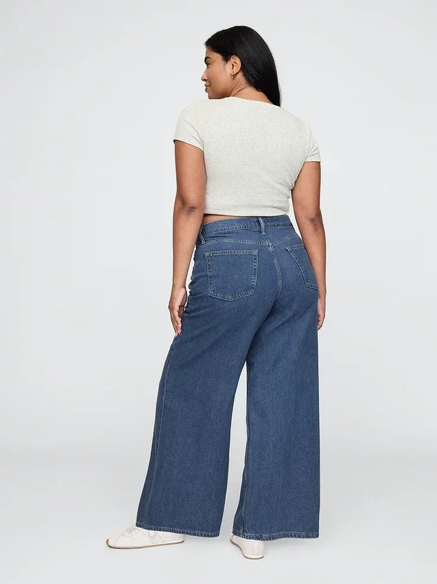 Mid-rise ultrazachte baggy Jeans