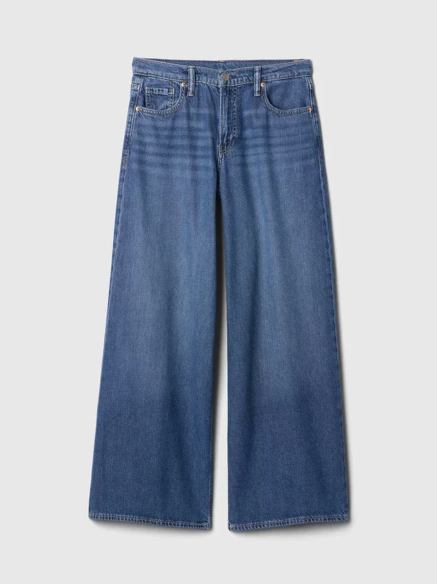 Mid-rise ultrazachte baggy Jeans