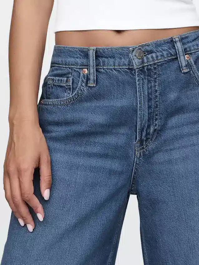 Mid-rise ultrazachte baggy Jeans