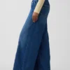 Mid-rise ultrazachte baggy Jeans met onopvallende naden