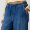 Mid-rise ultrazachte baggy Jeans met onopvallende naden