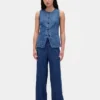 Mid-rise ultrazachte baggy Jeans met plooien