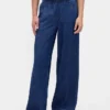 Mid-rise ultrazachte baggy Jeans met plooien