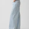 Mid-rise ultrazachte baggy Jeans met plooien