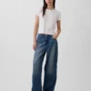 Mid-rise ultrazachte baggy-Jeans met studs