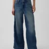Mid-rise ultrazachte baggy-Jeans met studs