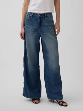 Mid-rise ultrazachte baggy-Jeans met studs