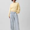 Mid-rise ultrazachte baggy micro-belt-Jeans