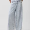 Mid-rise ultrazachte baggy micro-belt-Jeans