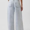 Mid-rise ultrazachte baggy micro-belt-Jeans