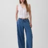 Mid-rise ultrazachte Easy Barrel-Jeans