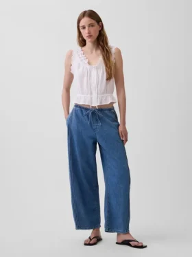Mid-rise ultrazachte Easy Barrel-Jeans