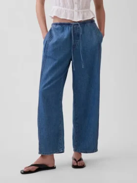 Mid-rise ultrazachte Easy Barrel-Jeans