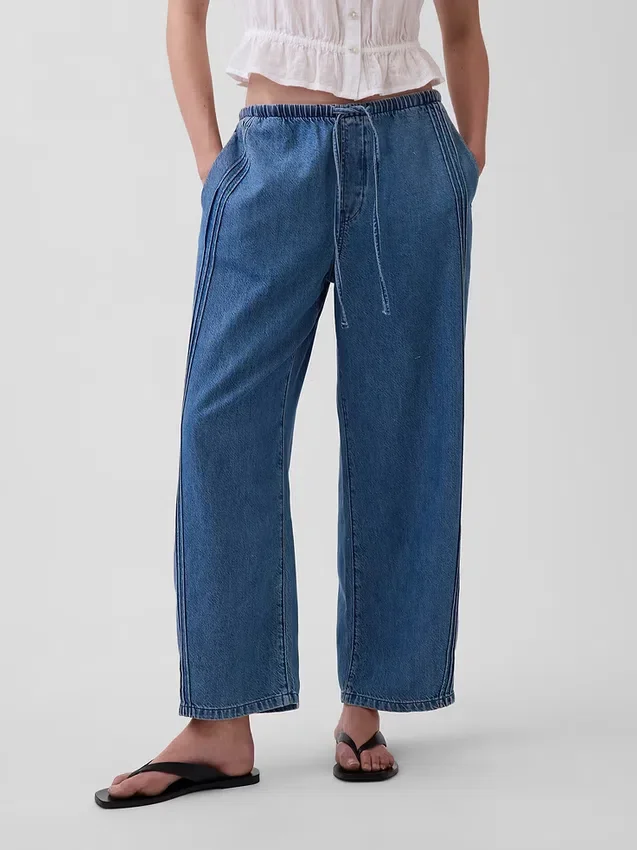 Mid-rise ultrazachte Easy Barrel-Jeans