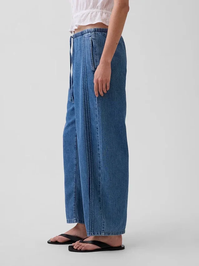 Mid-rise ultrazachte Easy Barrel-Jeans