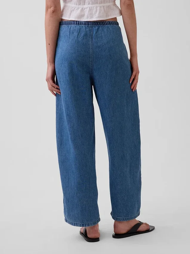 Mid-rise ultrazachte Easy Barrel-Jeans