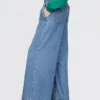 Mid-rise ultrazachte geplooide, comfortabele baggy Jeans