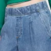 Mid-rise ultrazachte geplooide, comfortabele baggy Jeans