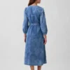 Midi-jurk van denim met ingezette taille