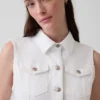 Midi-jurk van denim met strikriem