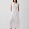 Midi-shirtjurk met kantversiering en gelaagde lagen