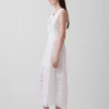 Midi-shirtjurk met kantversiering en gelaagde lagen