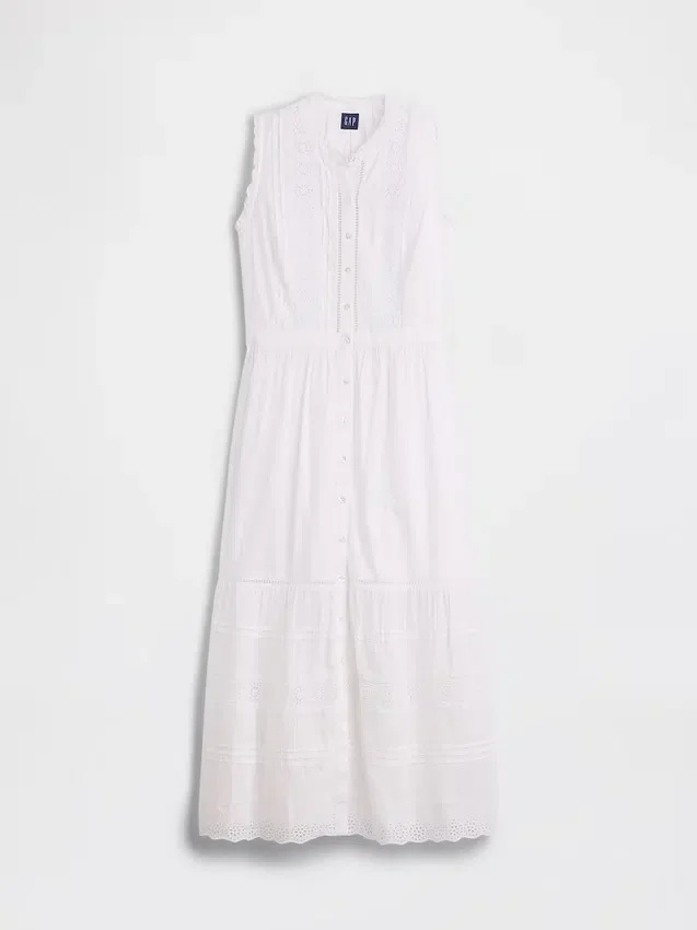 Midi-shirtjurk met kantversiering en gelaagde lagen