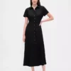Midi-shirtjurk van linnenmix