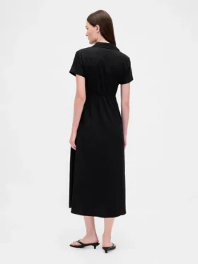 Midi-shirtjurk van linnenmix