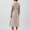 Midi-shirtjurk van linnenmix
