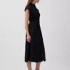 Midi-shirtjurk van popeline met getailleerde taille