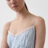 Midi-slipjurk met gingham-patroon