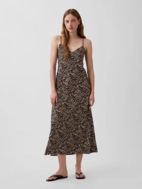 Midi-slipjurk met zebraprint