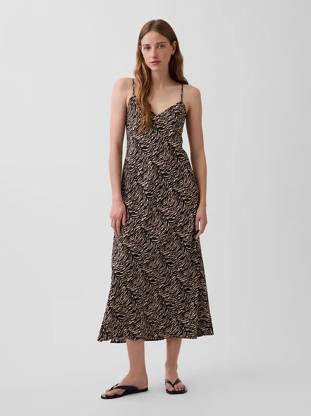 Midi-slipjurk met zebraprint