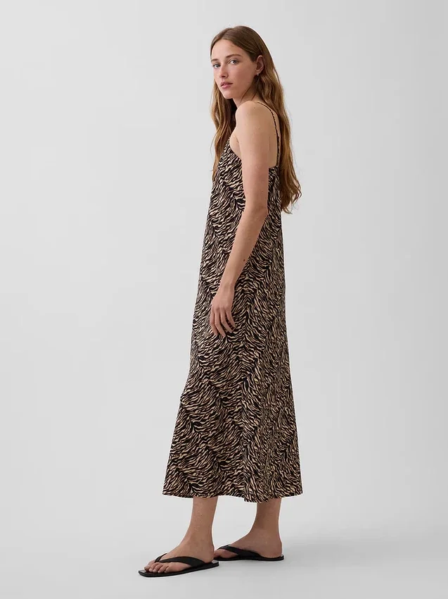 Midi-slipjurk met zebraprint