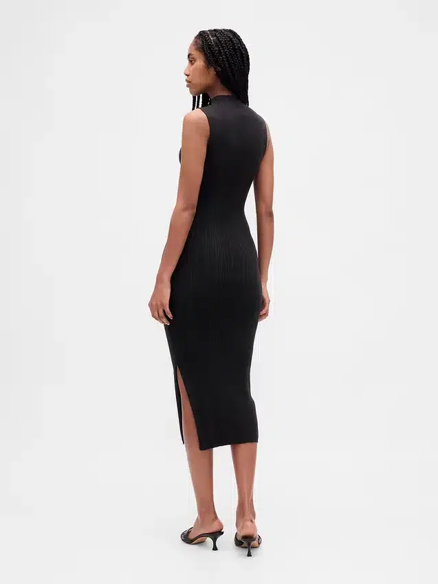 Midi-trui-jurk met ribboord