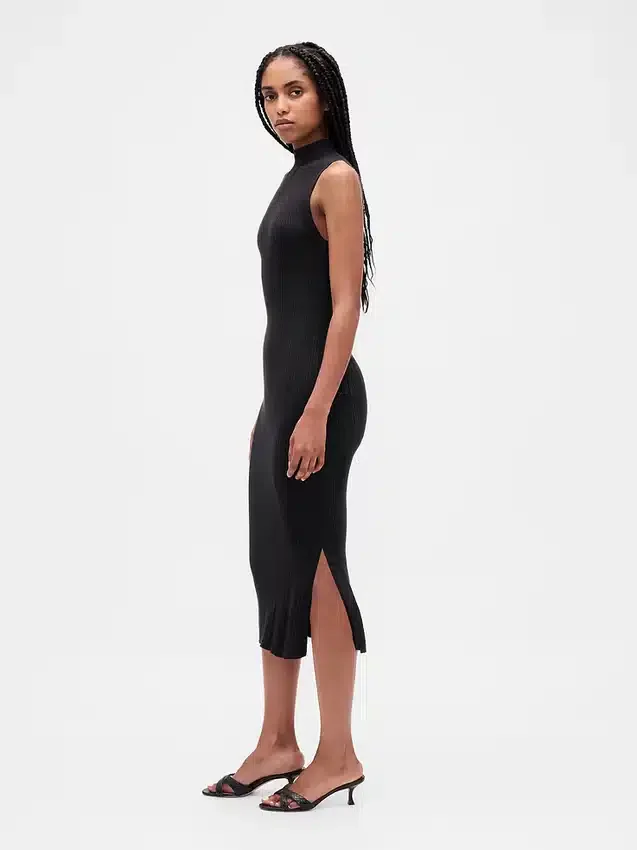 Midi-trui-jurk met ribboord