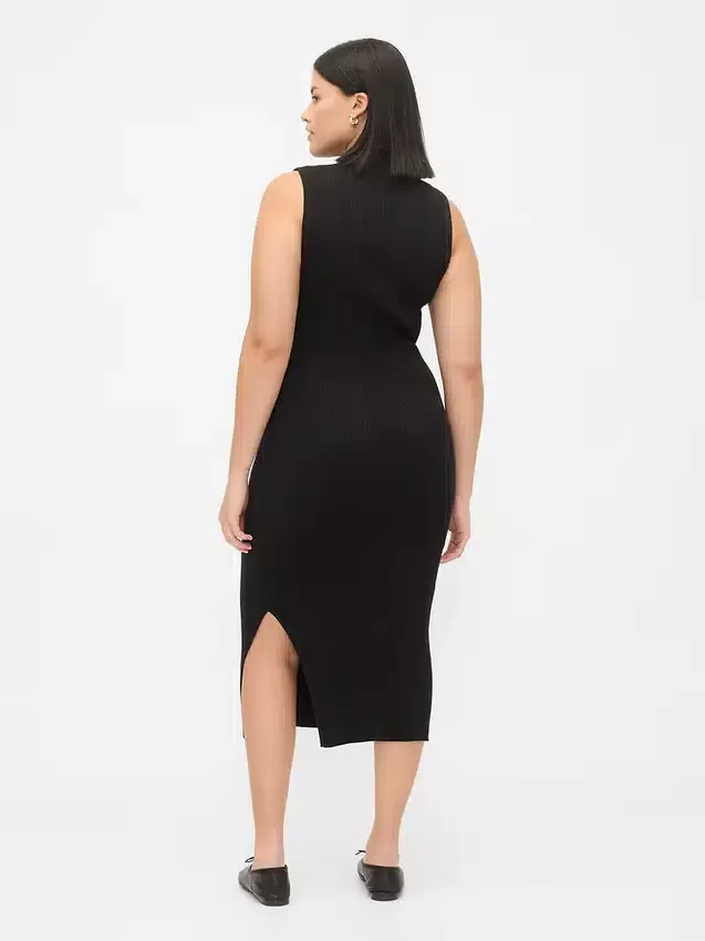 Midi-trui-jurk met ribboord