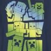 Minecraft-T-shirt voor kinderen met afbeelding van Steve en Alex tegen mobs