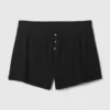 Mini geribbelde, loszittende korte broek voor pyjamas