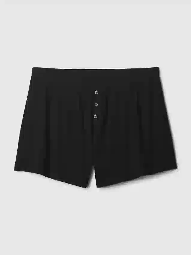Mini geribbelde, loszittende korte broek voor pyjamas