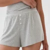Mini geribbelde, loszittende korte broek voor pyjamas