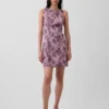 Mini-jurk met bloemenprint, boothals en open rug
